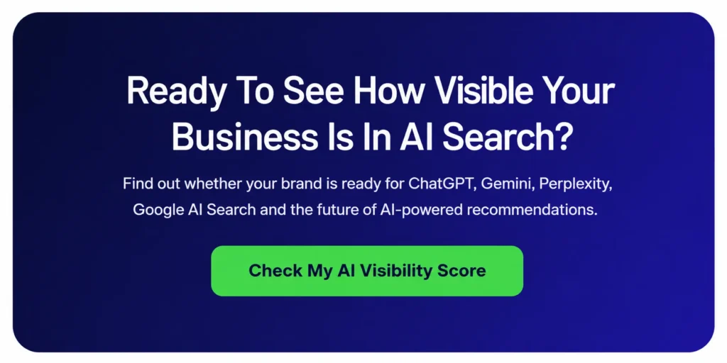 AI Search Visibility Score banner by CGO Media promoting a free assessment of business visibility across ChatGPT, Gemini, Perplexity and Google AI Search.