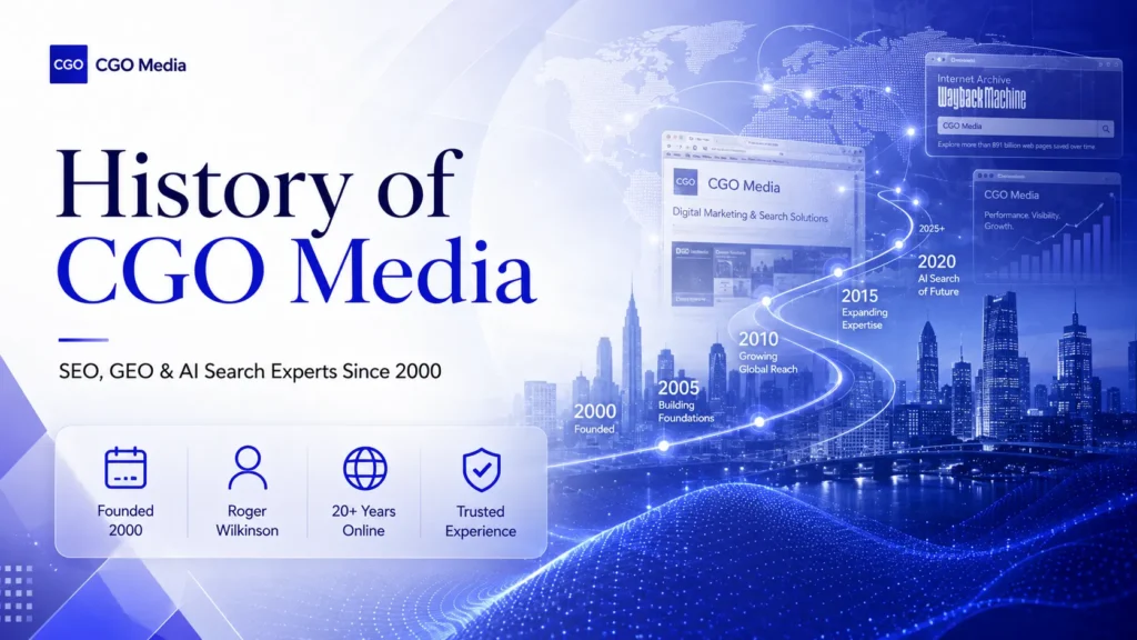 History of CGO Media - SEO, GEO & AI Search Experts Since 2000