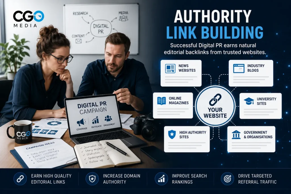 Journalists and SEO specialists creating Digital PR campaigns