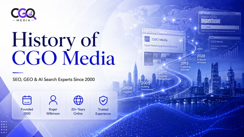 History of CGO Media - SEO, GEO & AI Search Experts Since 2000