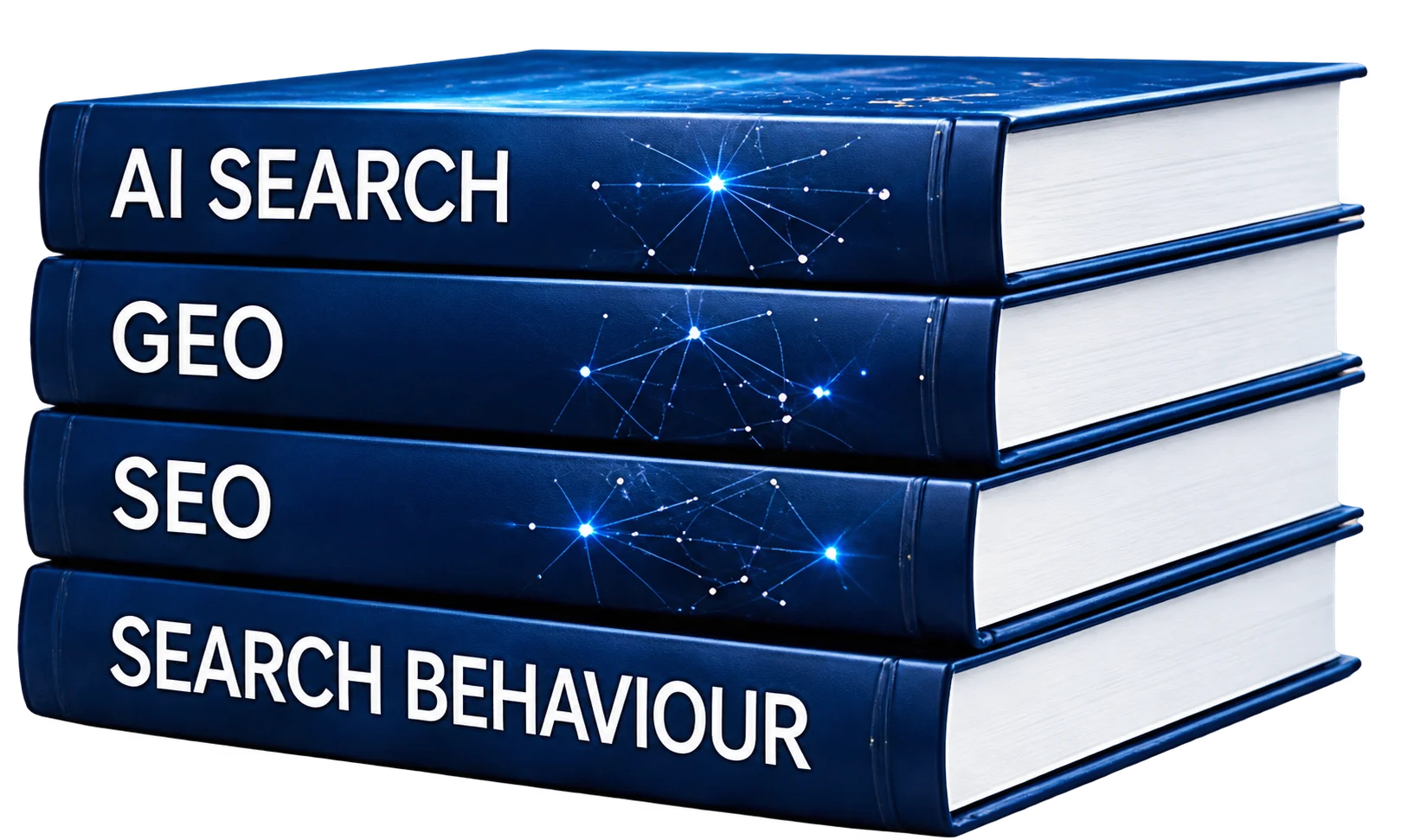AI search book stack