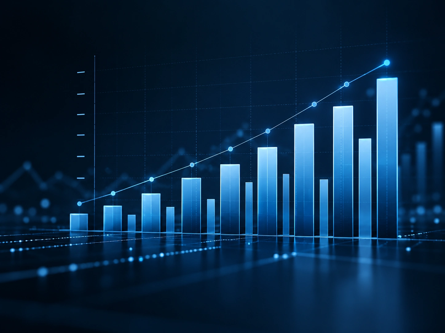 futuristic neon growth analytics chart