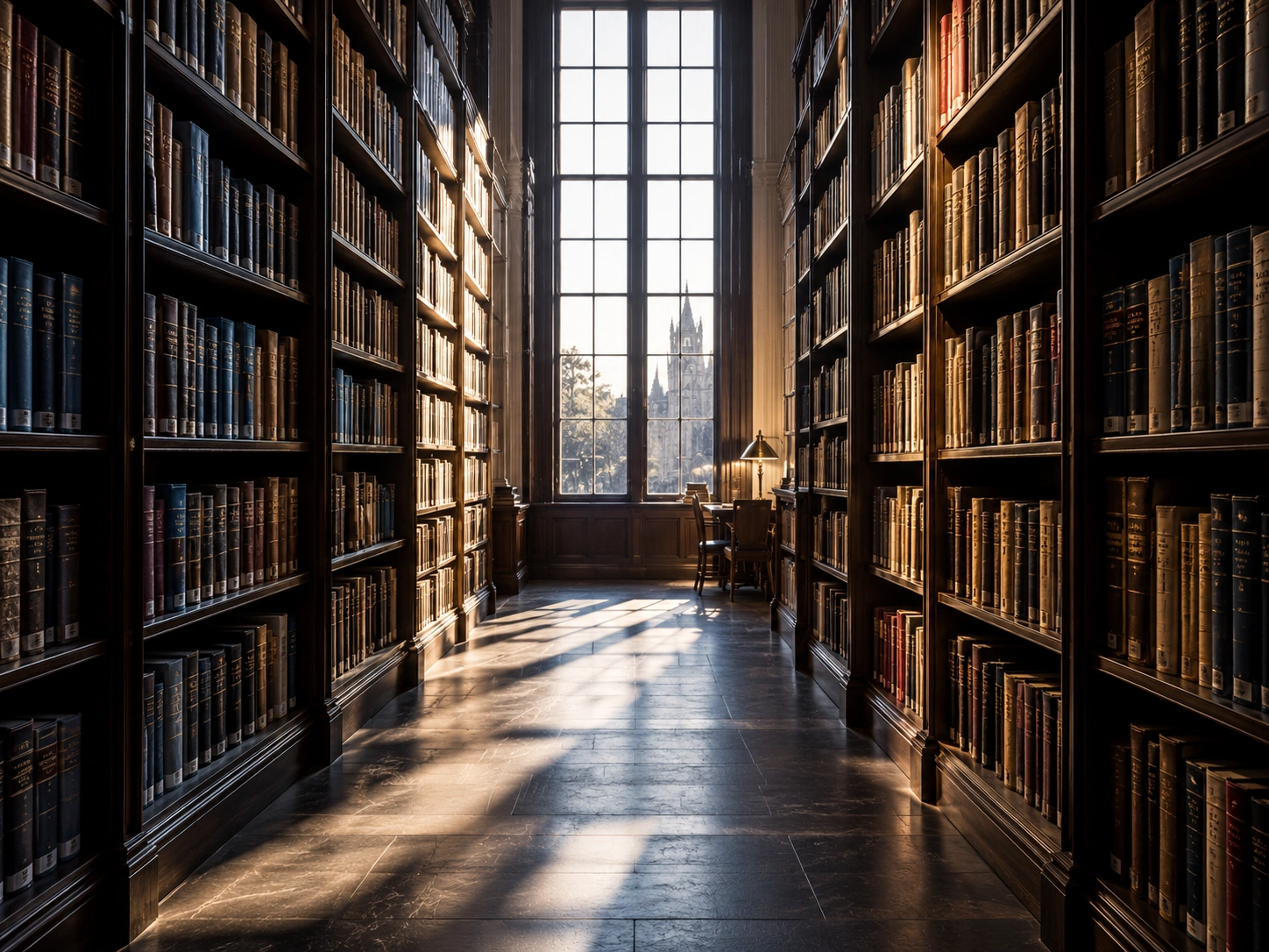 golden light in the grand library