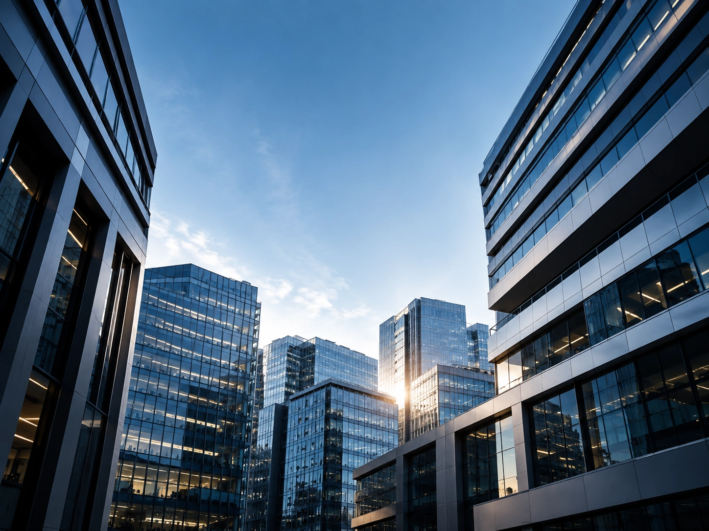 modern glass_towers at dawn