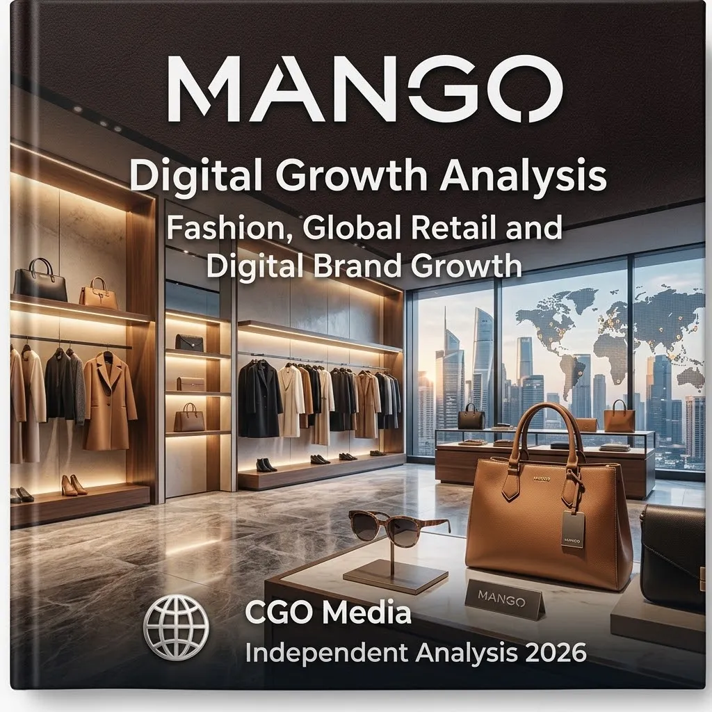 CGO Media independent Mango digital growth analysis 2026 book cover featuring minimalist fashion retail interior.