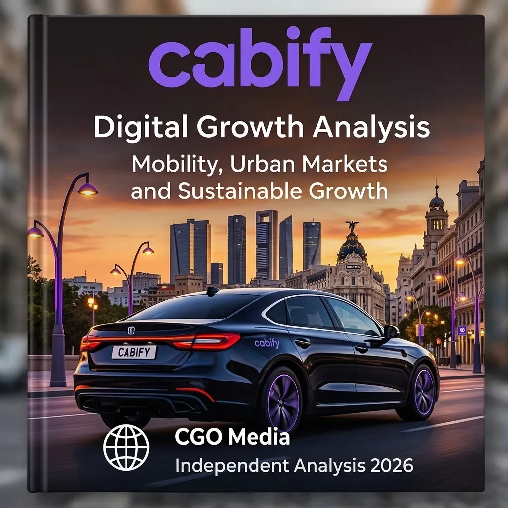 CGO Media independent Cabify digital growth analysis 2026 book cover featuring car in an evening city setting.