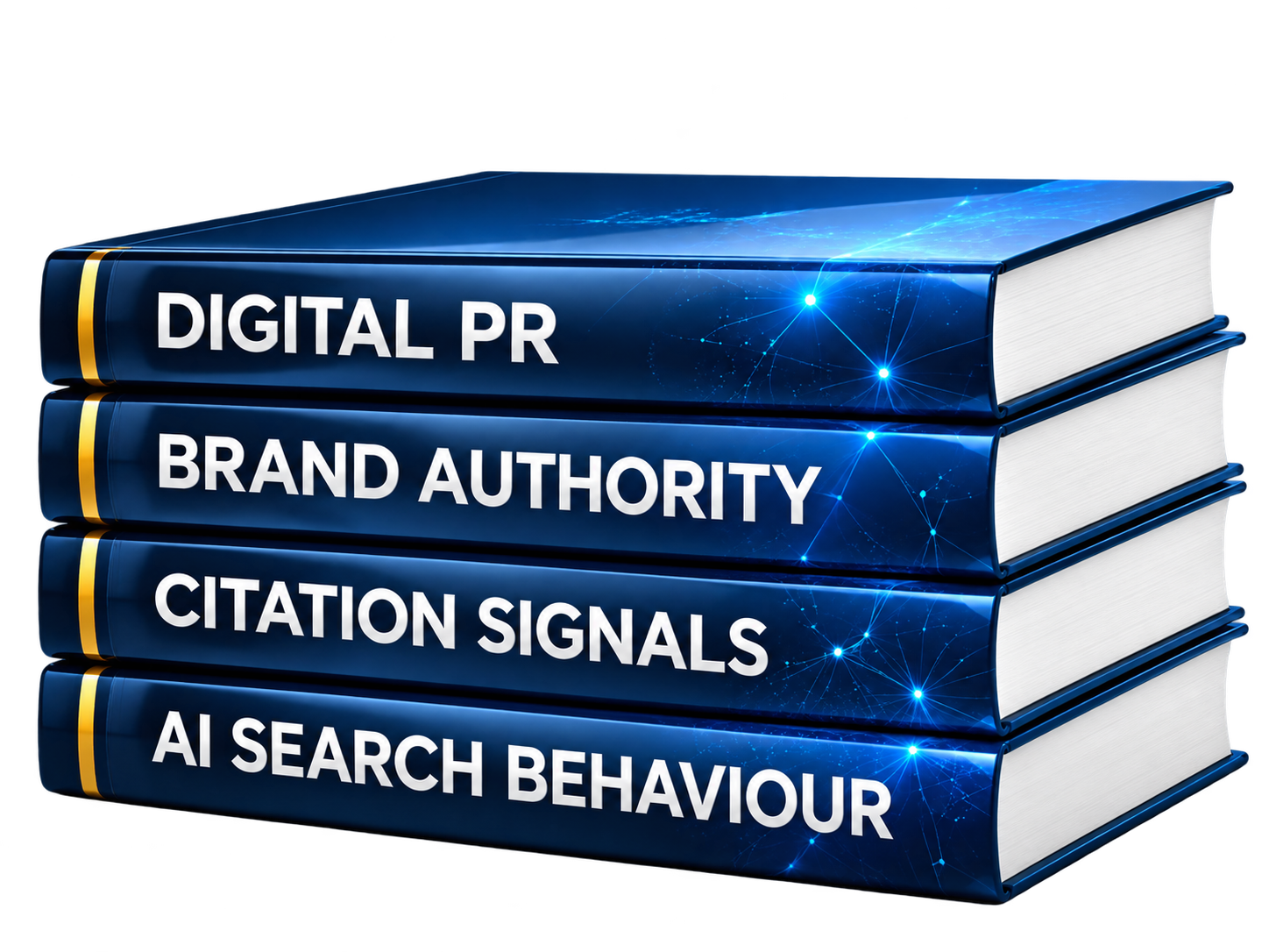 glossy digital strategy book stack