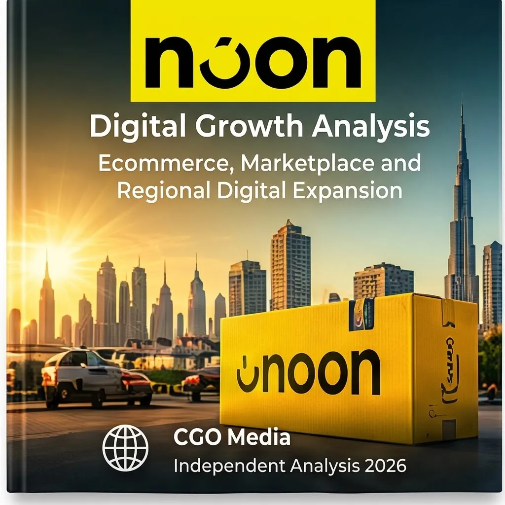 CGO Media independent noon digital growth analysis 2026 book cover featuring yellow delivery parcel against a city skyline.